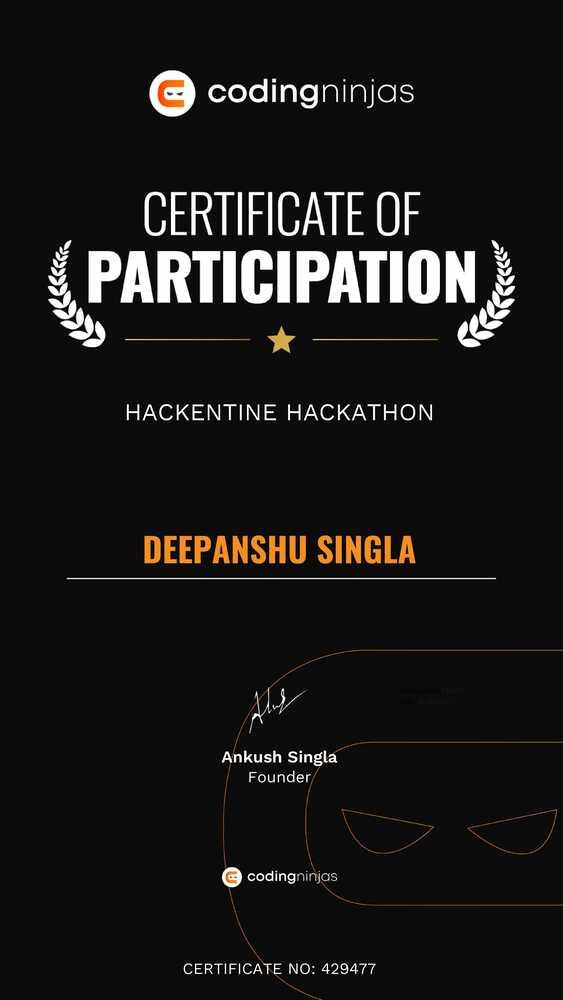 Hackentine Hackathon hackathon certificate