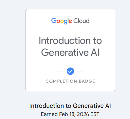 Google Cloud - Introduction to Generative AI certificate